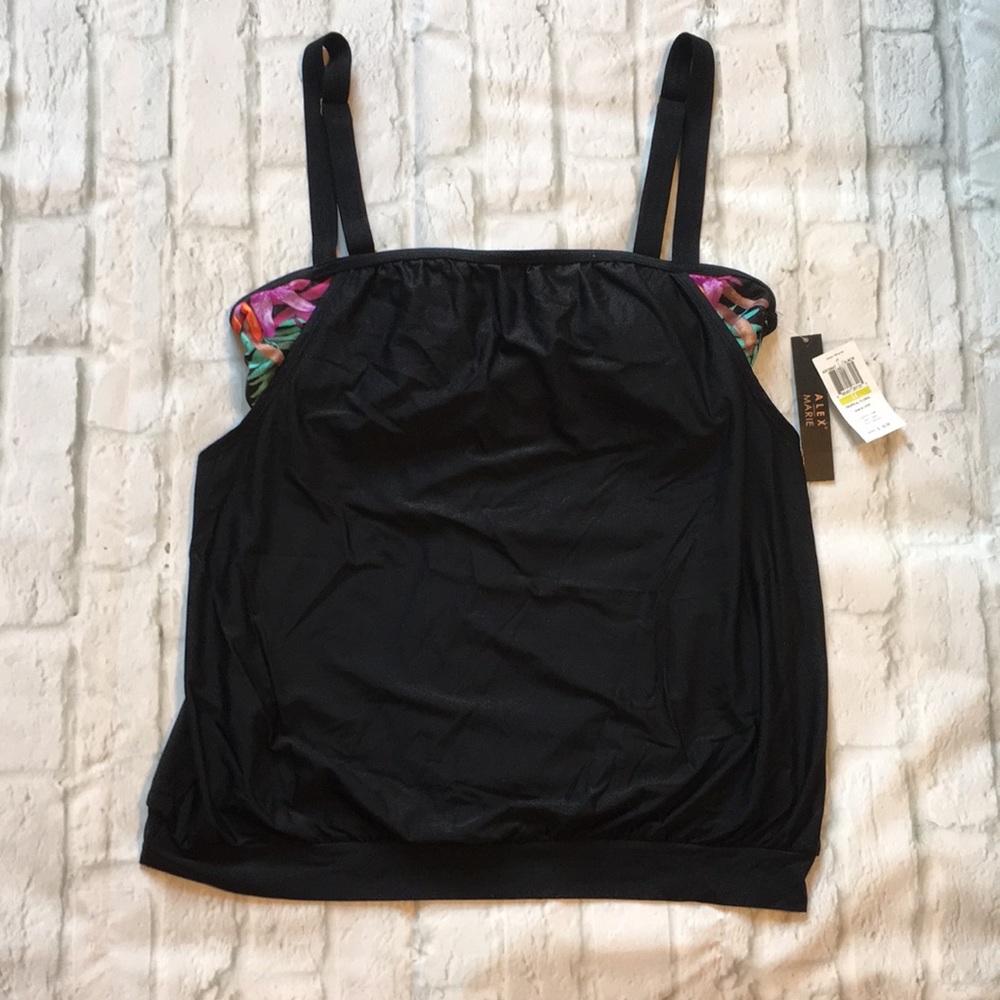 Black Sleeveless Swim Tank Top sz 14